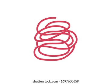 Internal organs of the human on white background, Small and large intestine anatomy, Small and large intestine icon, Organs symbol, Cartoon vector illustration
