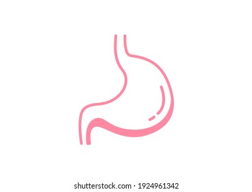 Órganos internos del ser humano sobre fondo blanco, anatomía de Stomach, icono de Stomach, símbolo Organs, ilustración vectorial de dibujos animados.