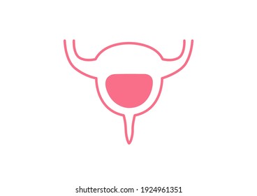 Internal organs of the human on white background, Bladder full, Bladder with urine, Bladder anatomy, Bladder icon, Organs symbol, Cartoon vector illustration.
