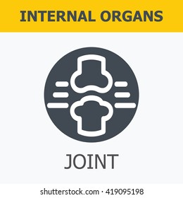 Internal organs - joint. Family and a healthy lifestyle. Medical infographic icons, human organs, body anatomy. Vector icons of internal human organs Flat design. Internal organs icons.