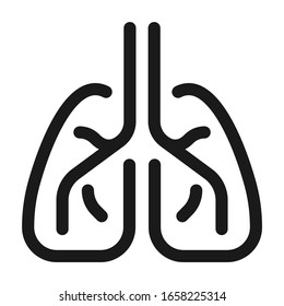 Internal organs- Lungs icon. Line style