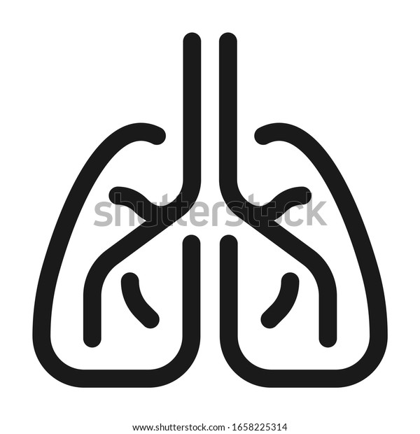 Internal Organs Lungs Icon Line Style Stock Vector (Royalty Free ...