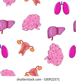 Internal organs pattern. Cartoon illustration of internal organs vector pattern for web