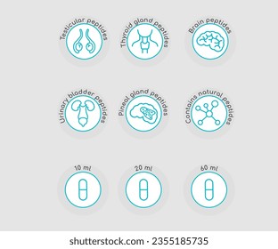 órganos internos tres partes de conjuntos de iconos 