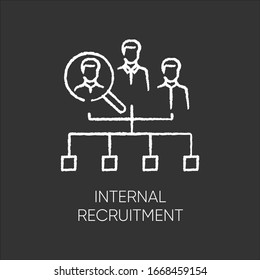 Internal recruitment flat design long shadow glyph icon. Job promotion, career opportunity. Professional growth. Vacancy candidate selection, workforce search. Silhouette RGB color illustration