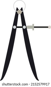 Internal spring calipers or Inside calipers isolated vector on white background. The calipers are used to measure inside dimensions such as the inside diameter of a tube.