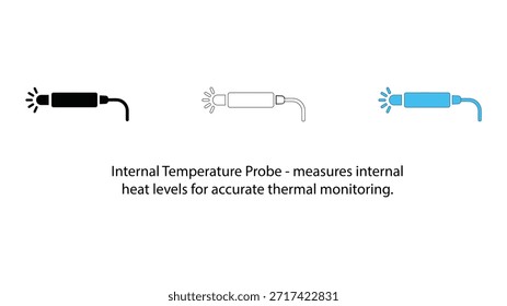 Ícone interno da sonda de temperatura para um monitoramento térmico preciso