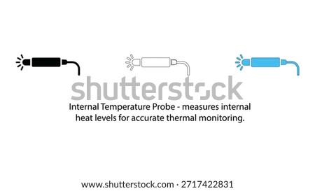 Internal temperature probe icon for accurate thermal monitoring