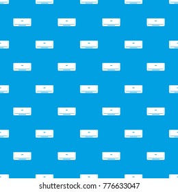 Internal unit air conditioner pattern repeat seamless in blue color for any design. Vector geometric illustration