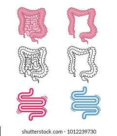 The internals icon vector set.Digestive system,intestine vector symbol. Viscera, inside organs vector linear pictograms. Thin line medical and anatomy infographic elements for web, presentation.