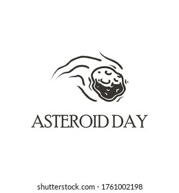 Internasional asteroid day. asteroid logo, meteor logo template