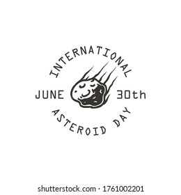 Internasional asteroid day. asteroid logo, meteor logo template