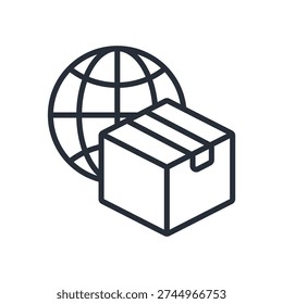 internasional trade icon. vector.Editable stroke.linear style sign for use web design,logo.Symbol illustration.
