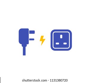 International AC power plug and socket, vector