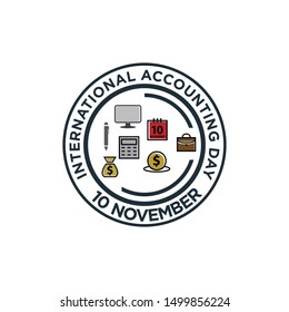 International Accounting Day vector. Calculator on a green background. Simple calculator icon. Important day