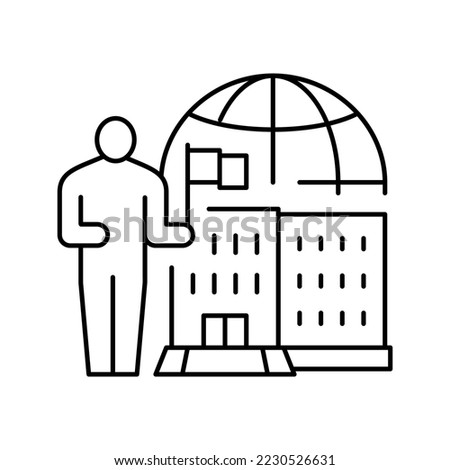 international admission line icon vector. international admission sign. isolated contour symbol black illustration