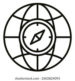 International Adventure icon line vector illustration