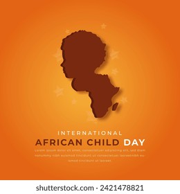 International African Child Day Paper cut style Vector Design Illustration for Background, Poster, Banner, Advertising, Greeting Card