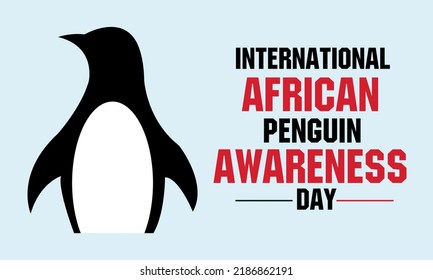 International african penguin awareness day with observed Vector illustration 