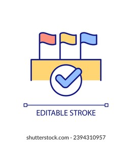 International agreement RGB color icon. Global partnership. Sustainable development. Cooperation between countries. Isolated vector illustration. Simple filled line drawing. Editable stroke