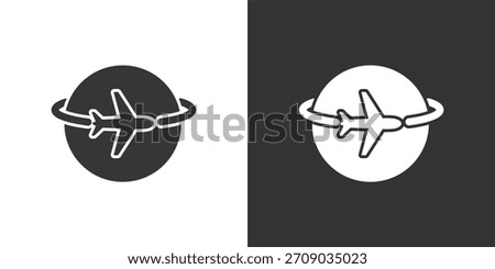 International Air Travel icon. Solid glyph series icon