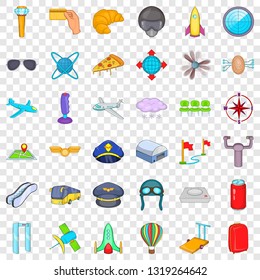 International airport icons set. Cartoon style of 36 international airport vector icons for web for any design