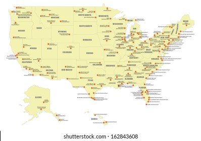 Us International Airports Map Map Airports Images, Stock Photos & Vectors | Shutterstock