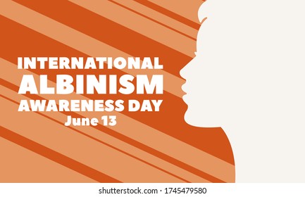 International Albinism Awareness Day (IAAD) is observed every year throughout the world on 13 June. Poster, Template, Card, Banner, Background Design. Vector EPS 10