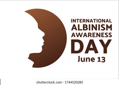 International Albinism Awareness Day. June 13. Holiday concept. Template for background, banner, card, poster with text inscription. Vector EPS10 illustration