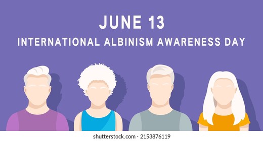 International Albinism Awareness Day. June 13. Silhouettes of people  with albinism