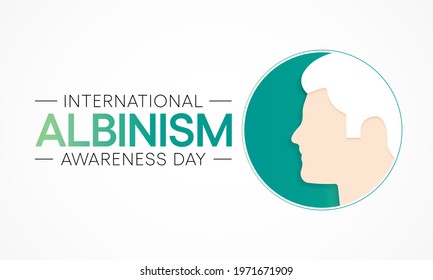 International Albinism awareness day is observed every year on June 13, it affects the production of melanin, the pigment that colors skin, hair and eyes. It's a lifelong condition. Vector art.