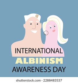 International Albinism Awareness Day, woman and man with albinism with white hair