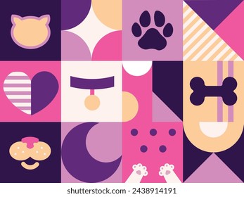 International Animal Day. The 4th of October. Animals concept. Template for background, banner, card, poster with text inscription. Vector illustration EPS10

