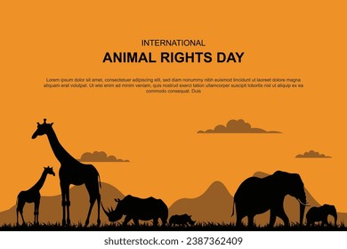 International Animal Rights Day background. Vector design illustration.