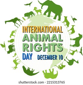 International Animal Rights Day Banner Design Illustration