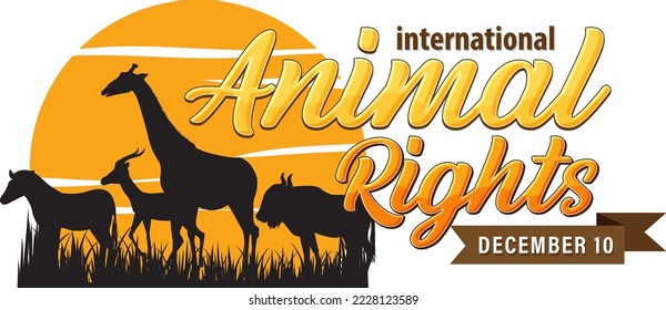 International Animal Rights Day Banner illustration