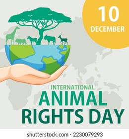 International Animal Rights Day Banner illustration