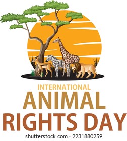 International Animal Rights Day Banner illustration