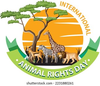 International Animal Rights Day Banner illustration