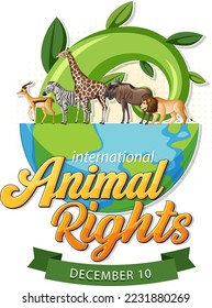 International Animal Rights Day Banner illustration