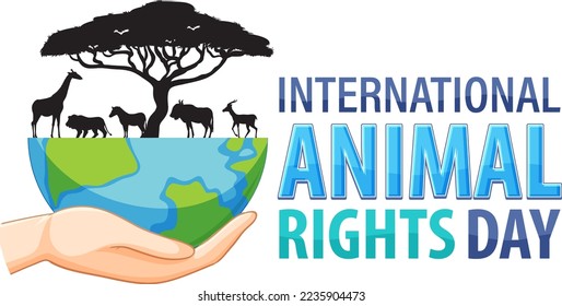 International Animal Rights Day Banner illustration