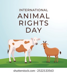 International Animal Rights Day vector design template good for celebration usage. International Animal Rights Day design. flat design. eps 10. 