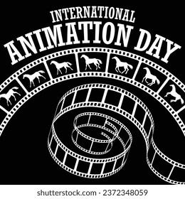 International Animation Day Frame design vector
