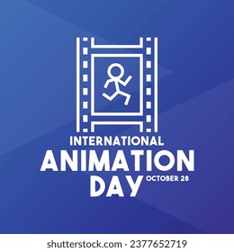 International Animation Day. October 28. Gradient background. Poster, banner, card, background. Eps 10.