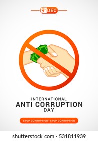 International anti corruption day background.Poster or banner.