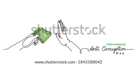 International Anti Corruption Day banner, poster, background. Simple vector line art with text Anti Corruption.