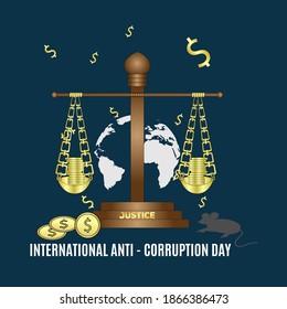 international anti - corruption day concept. web banner. illustration vector