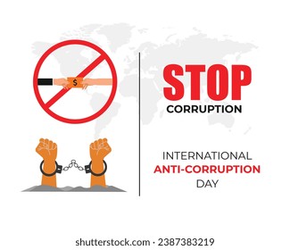 International Anti corruption day. December 9. holiday concept. Template for background with banner, poster and card. vector illustration. flat design.