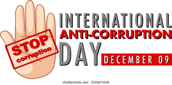 International Anti corruption day poster design illustration