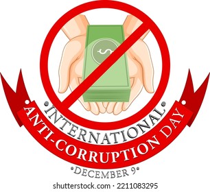 International Anti corruption day poster design illustration